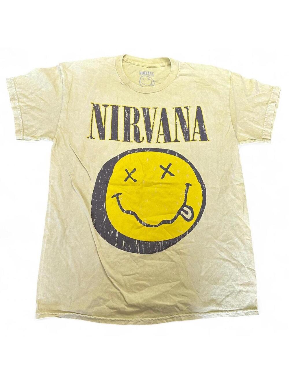 Nirvana Smiley Face Band T-Shirt Medium